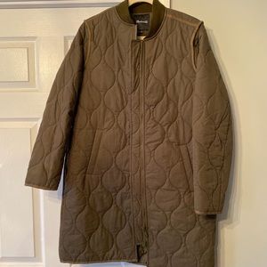 Madewell Army Green Puffer Coat